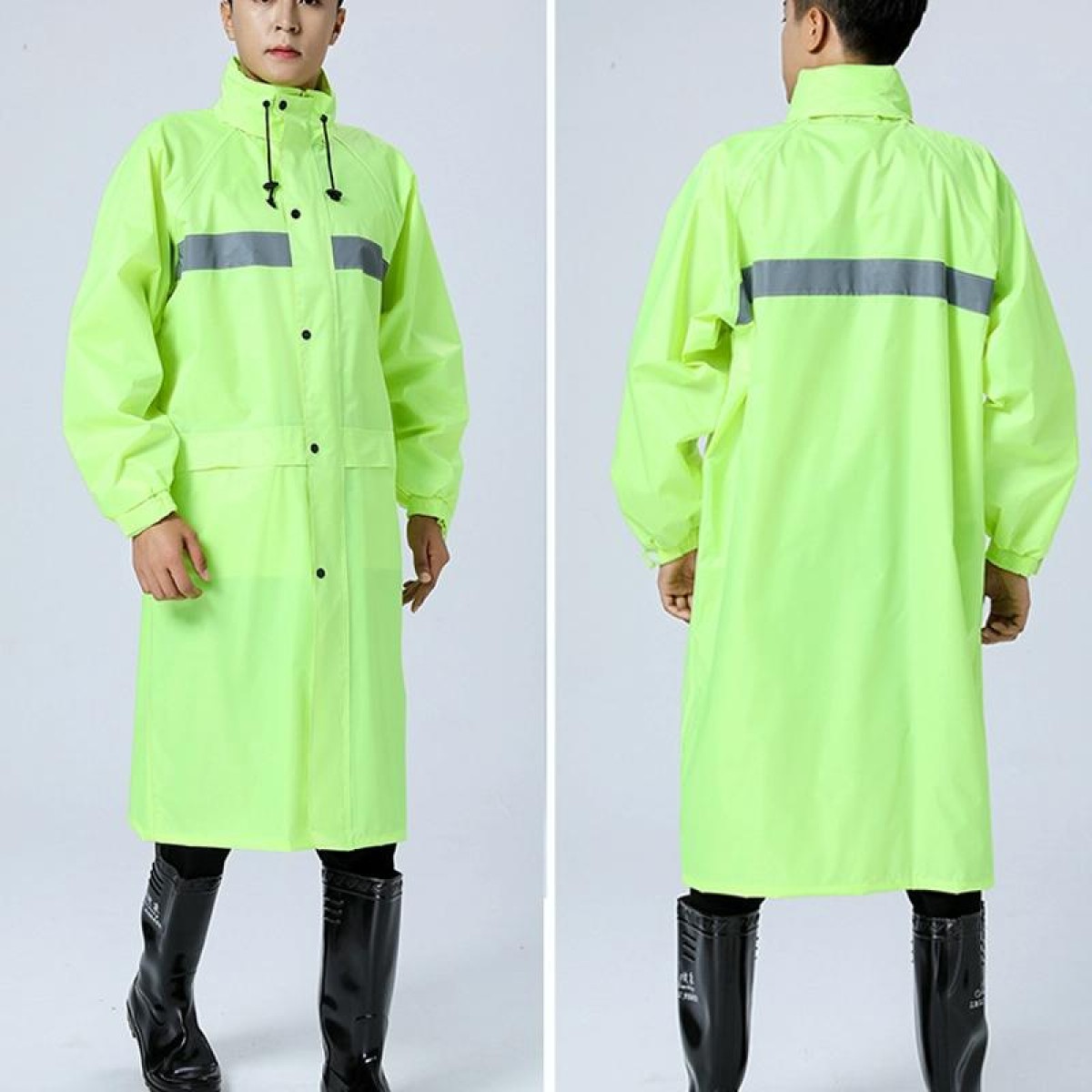 X18 Siamese Raincoat Outdoor Adult Reflective Riding Raincoat, Size: XXXL(Fluorescent Green)