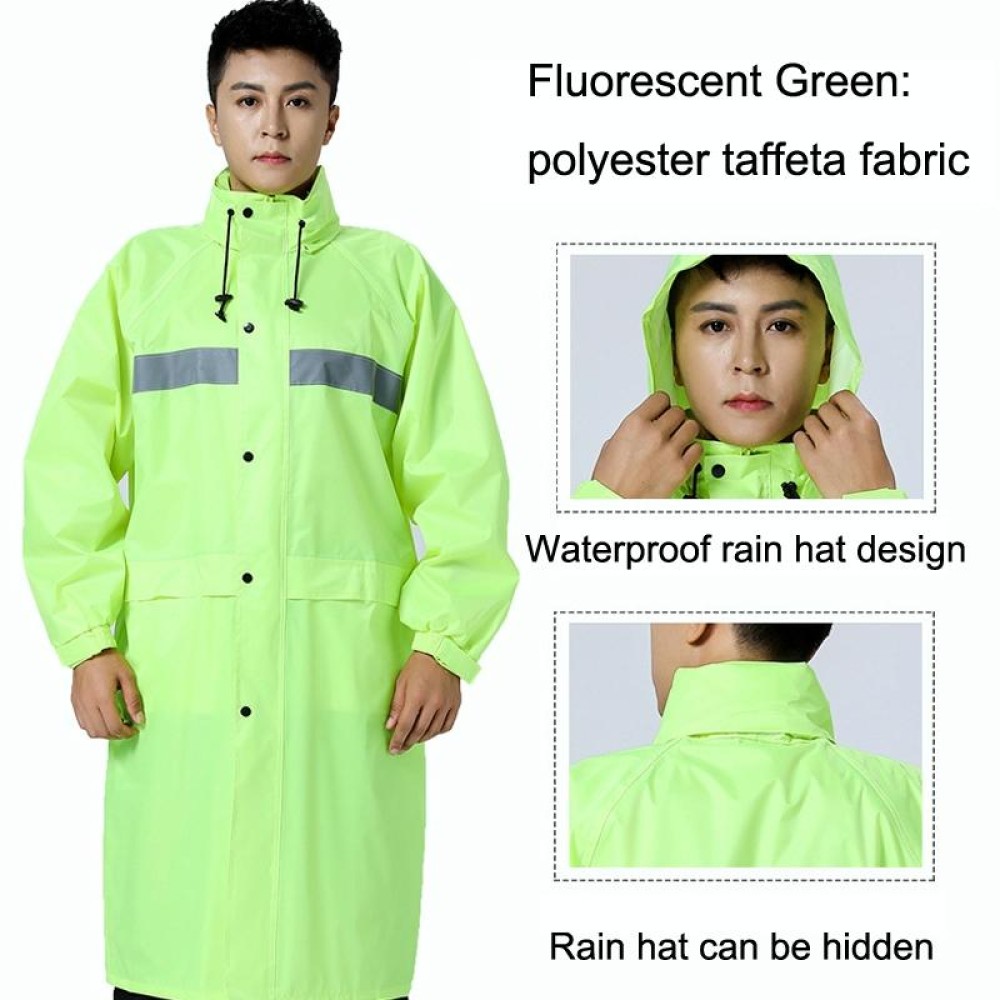 X18 Siamese Raincoat Outdoor Adult Reflective Riding Raincoat, Size: XXXXL(Fluorescent Green)