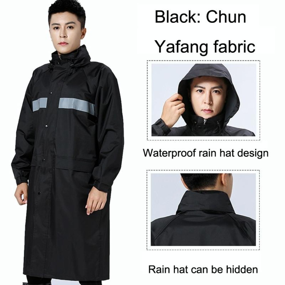 X18 Siamese Raincoat Outdoor Adult Reflective Riding Raincoat, Size: XXXXL(Black)