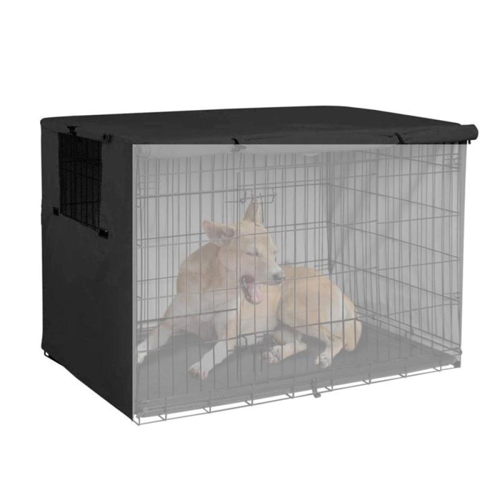 Oxford Cloth Pet Cage Cover Outdoor Furniture Dustproof Rainproof Sunscreen Cover, Size: 79x50.8x53cm(Black)
