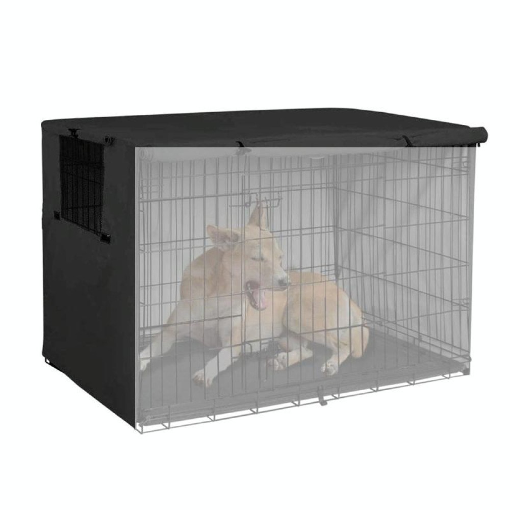 Oxford Cloth Pet Cage Cover Outdoor Furniture Dustproof Rainproof Sunscreen Cover, Size: 124.5x79x84cm(Black)