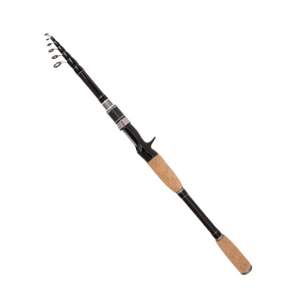 Telescopic Carbon Lure Rod Short Section Fishing Casting Rod, Length: 2.7m(Curved Handle)