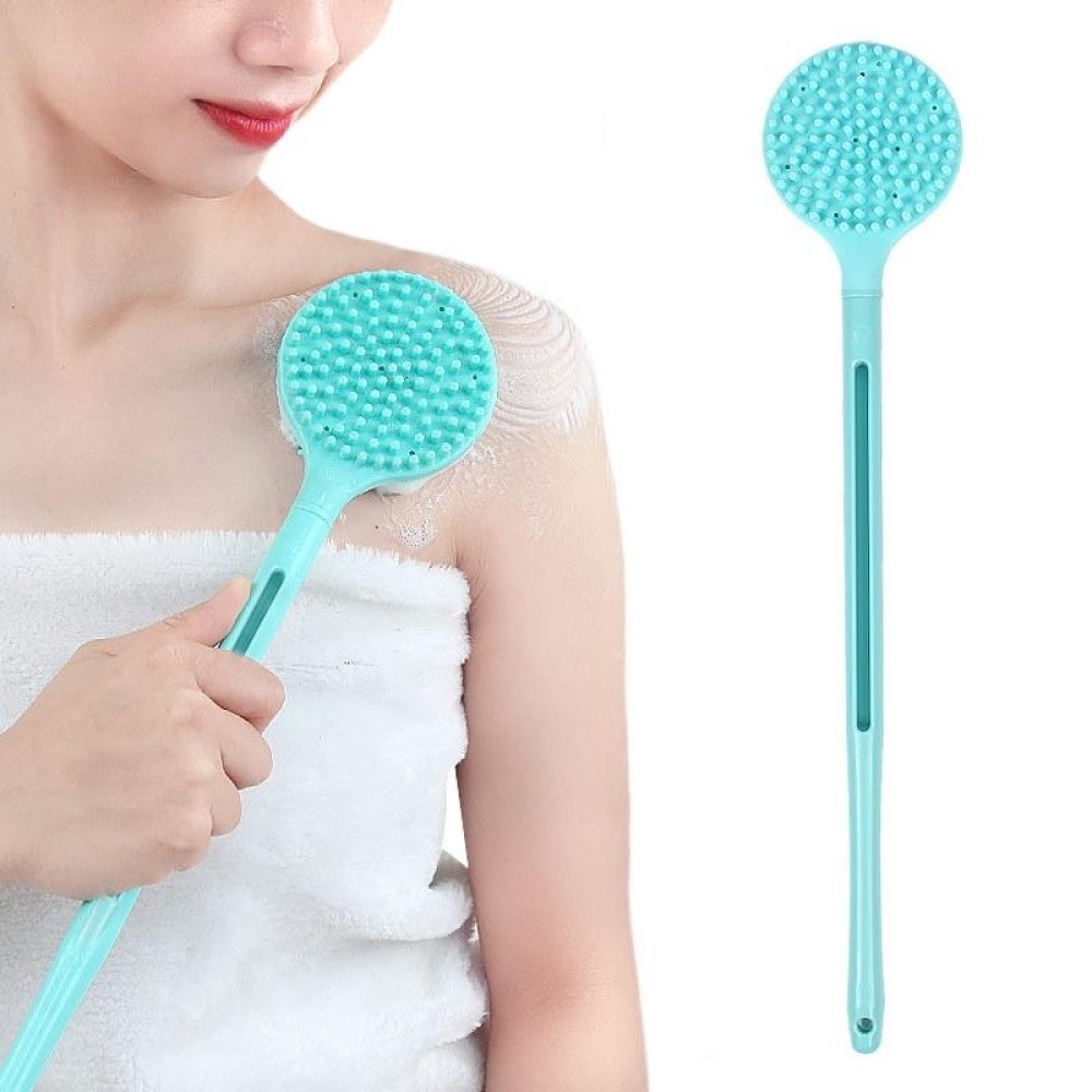 Silicone Massage Long Handle Double Sided Bath Brush(Blue)