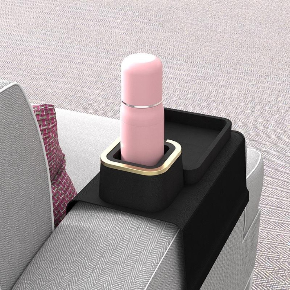 Sofa Armrest Car Seat Armrest Silicone Coaster Heat Insulation Anti-scalding Cup Holder(Black)