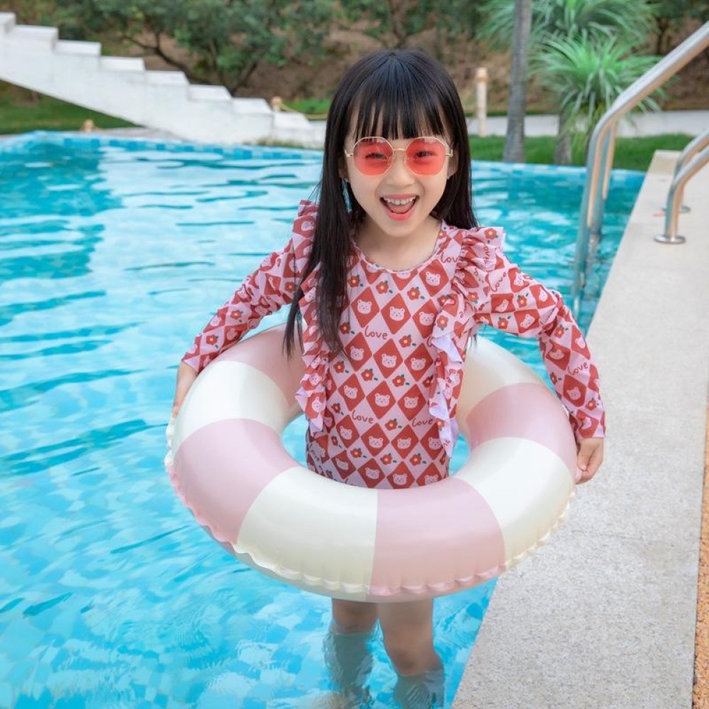 Thickened Children Swimming Ring Inflatable Underarm Ring 50cm(Striped Pink)