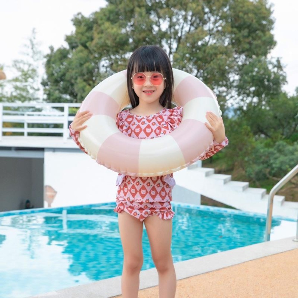 Thickened Children Swimming Ring Inflatable Underarm Ring 50cm(Striped Pink)