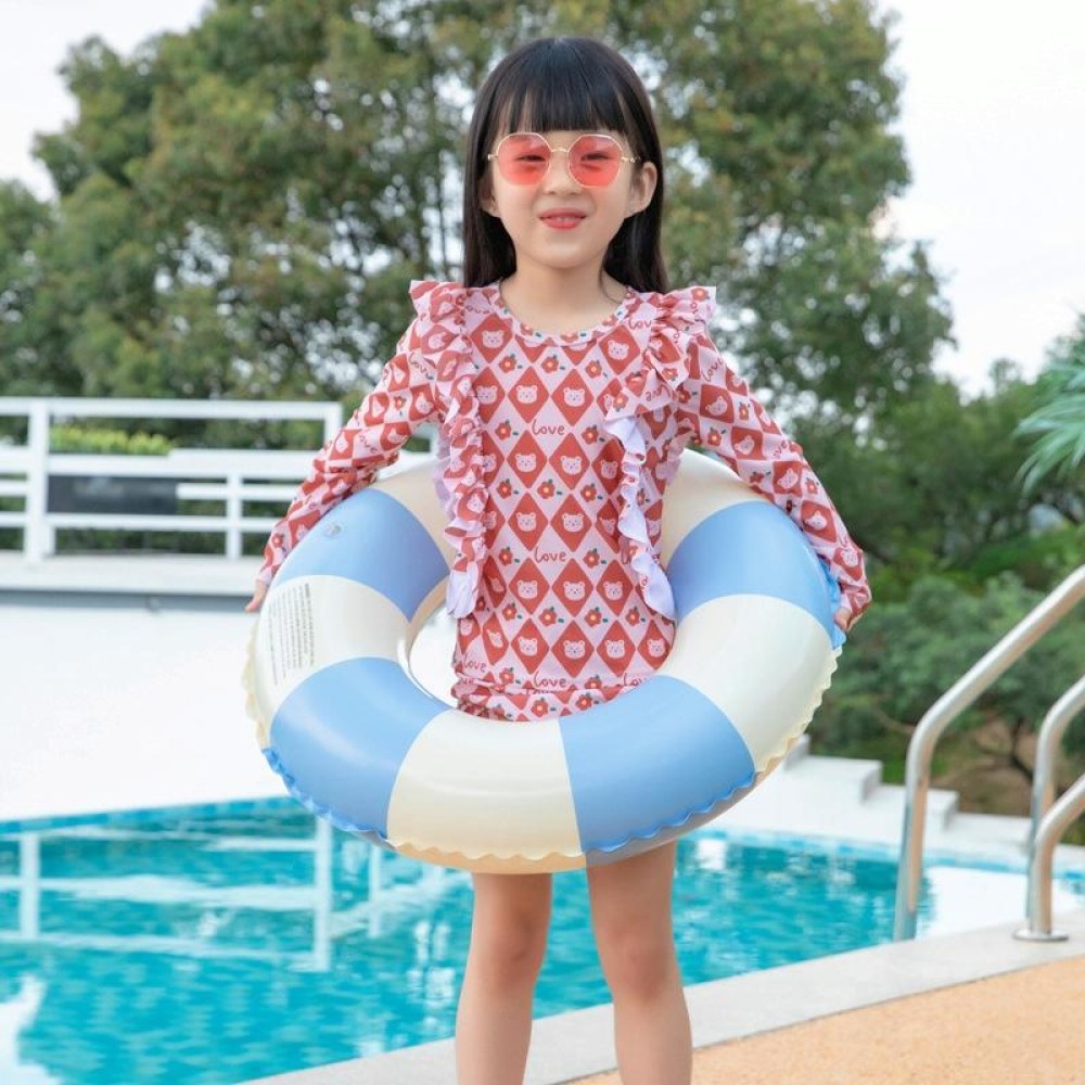 Thickened Children Swimming Ring Inflatable Underarm Ring 58cm(Striped Blue)