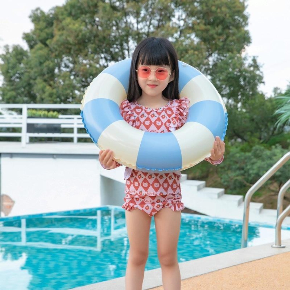 Thickened Children Swimming Ring Inflatable Underarm Ring 58cm(Striped Blue)