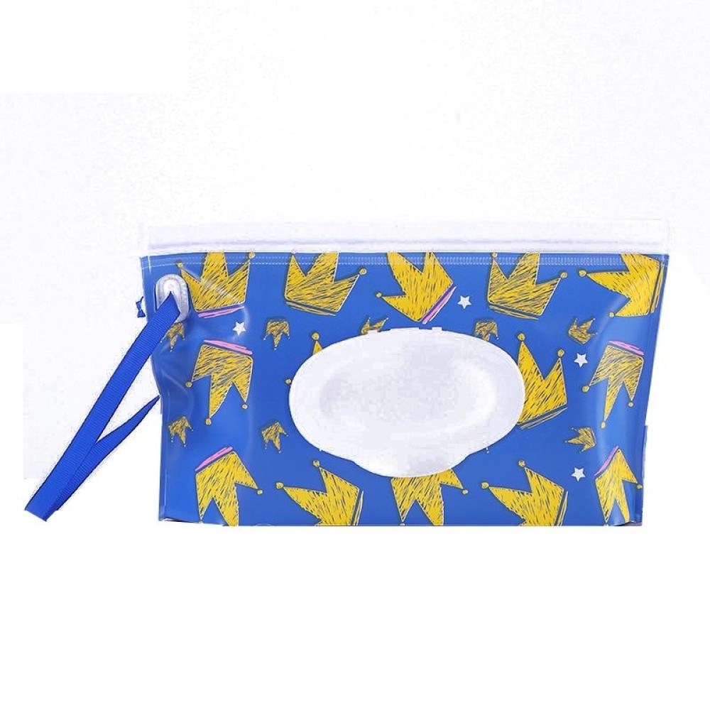 Baby EVA Wet Wipes Bag Portable Flip Removable Sanitary Wet Wipes Bag(Crown)
