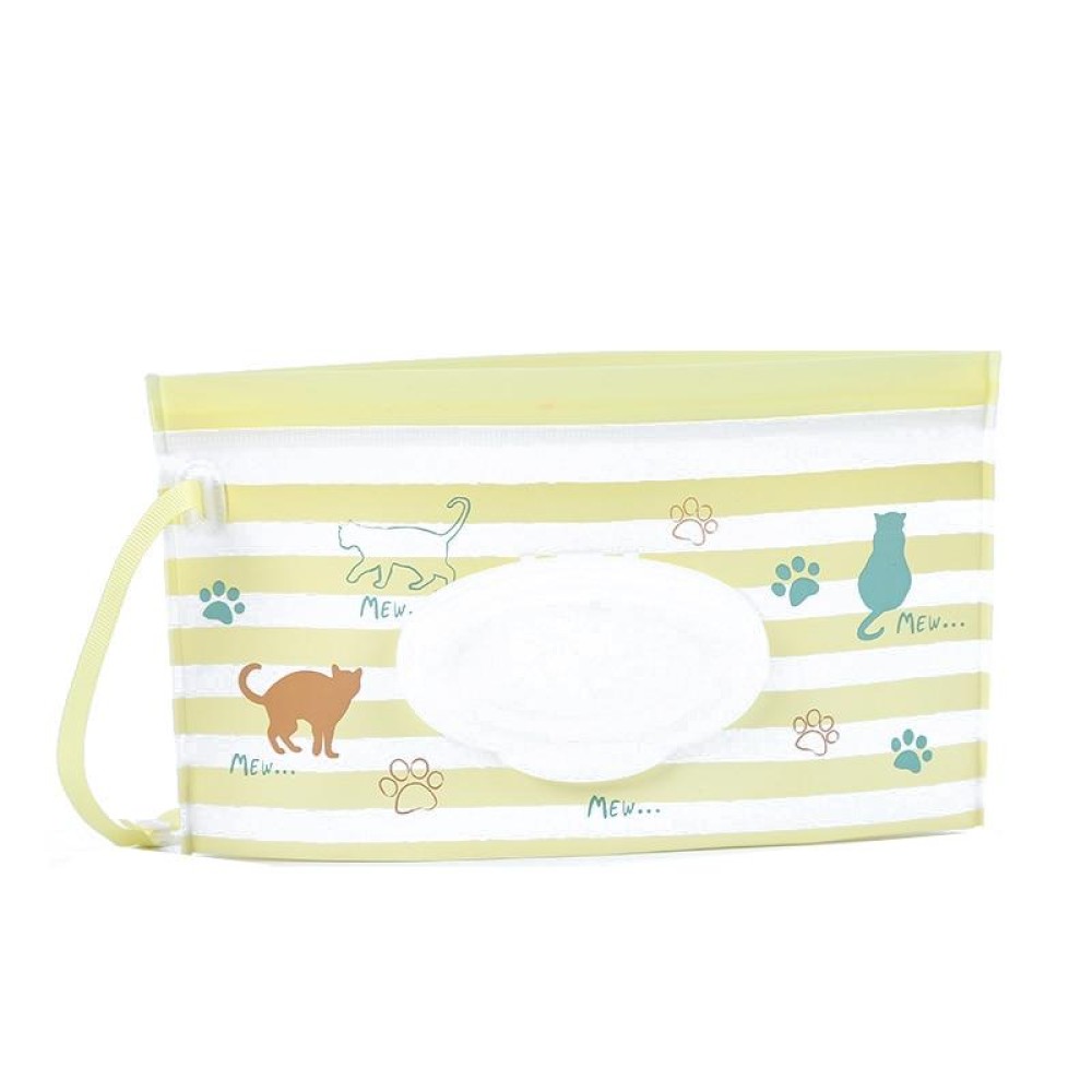Baby EVA Wet Wipes Bag Portable Flip Removable Sanitary Wet Wipes Bag(Cat Claw)