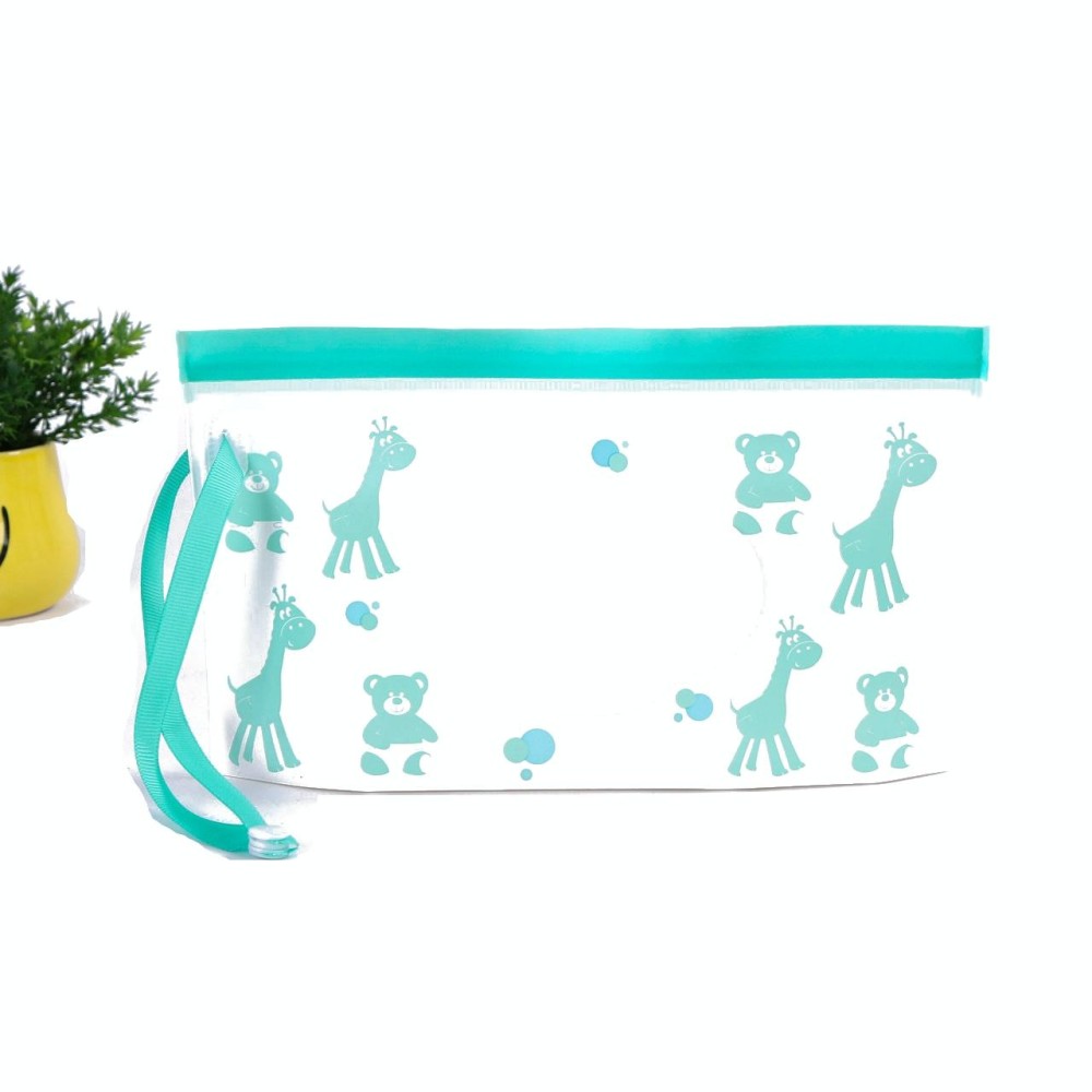 Baby EVA Wet Wipes Bag Portable Flip Removable Sanitary Wet Wipes Bag(Giraffe)