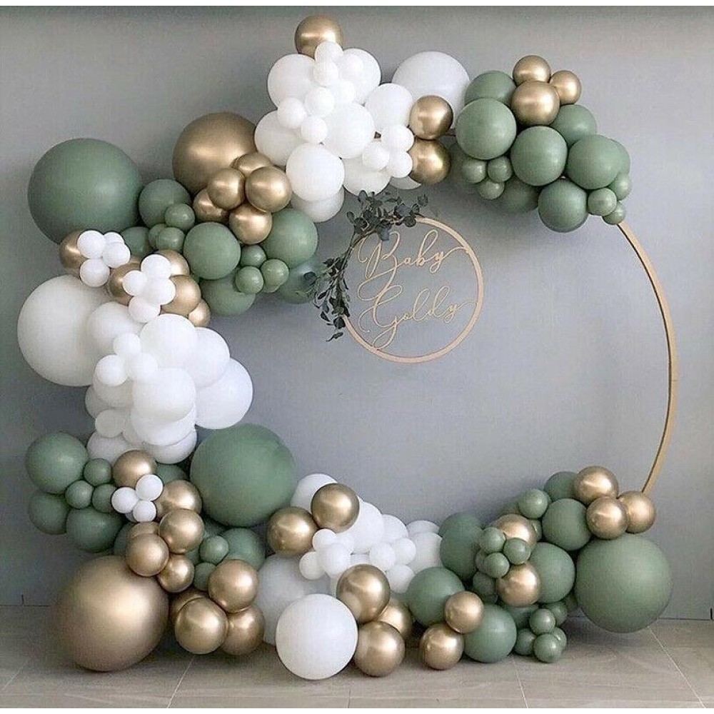 137 In 1 Vintage Avocado Green Latex Balloon Chain Set Wedding Party Decorations