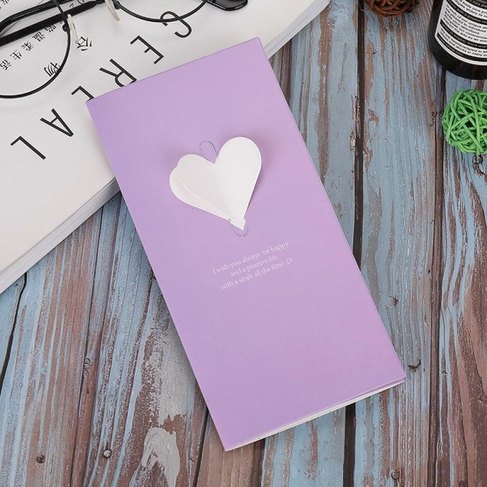 10 PCS A-330 Stereo Hollow Greeting Card(Purple Love)