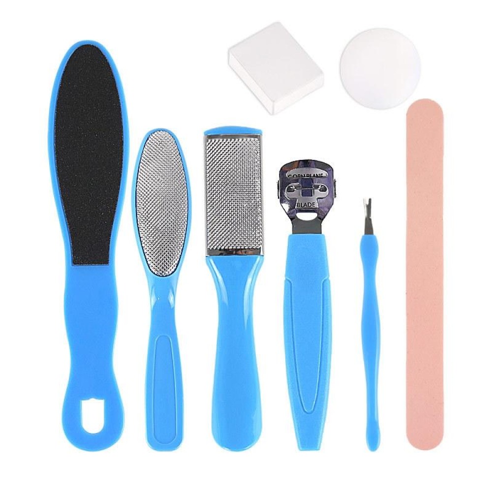8 In 1 Foot Care Exfoliating Pedicure Knife Tool Foot File Set(Blue)