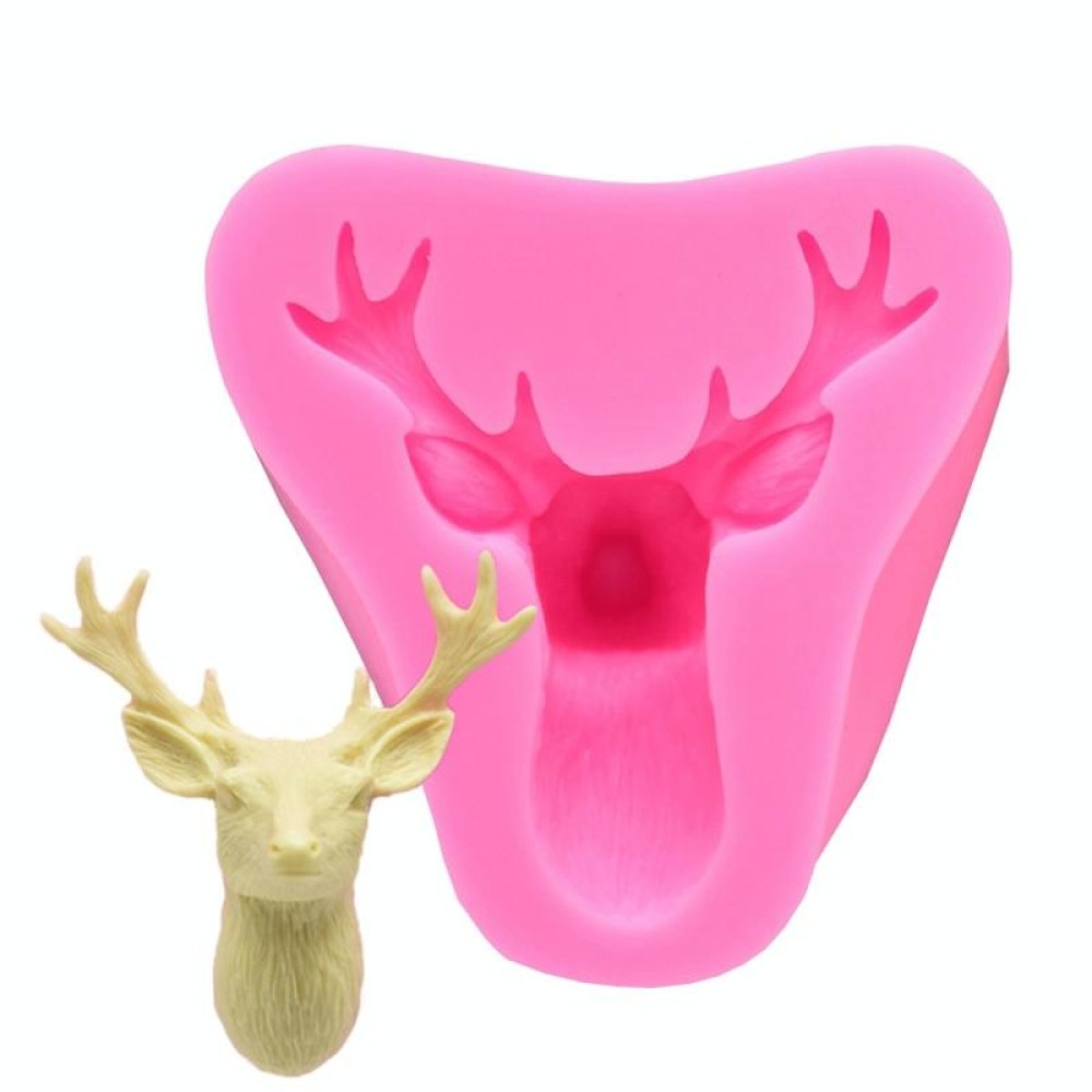 Deer Head Silicone Fondant Cake Mold(Pink)
