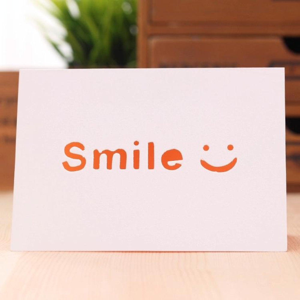 10 PCS A-035 Large Hollow Letters Holiday Greeting Card(Smile)