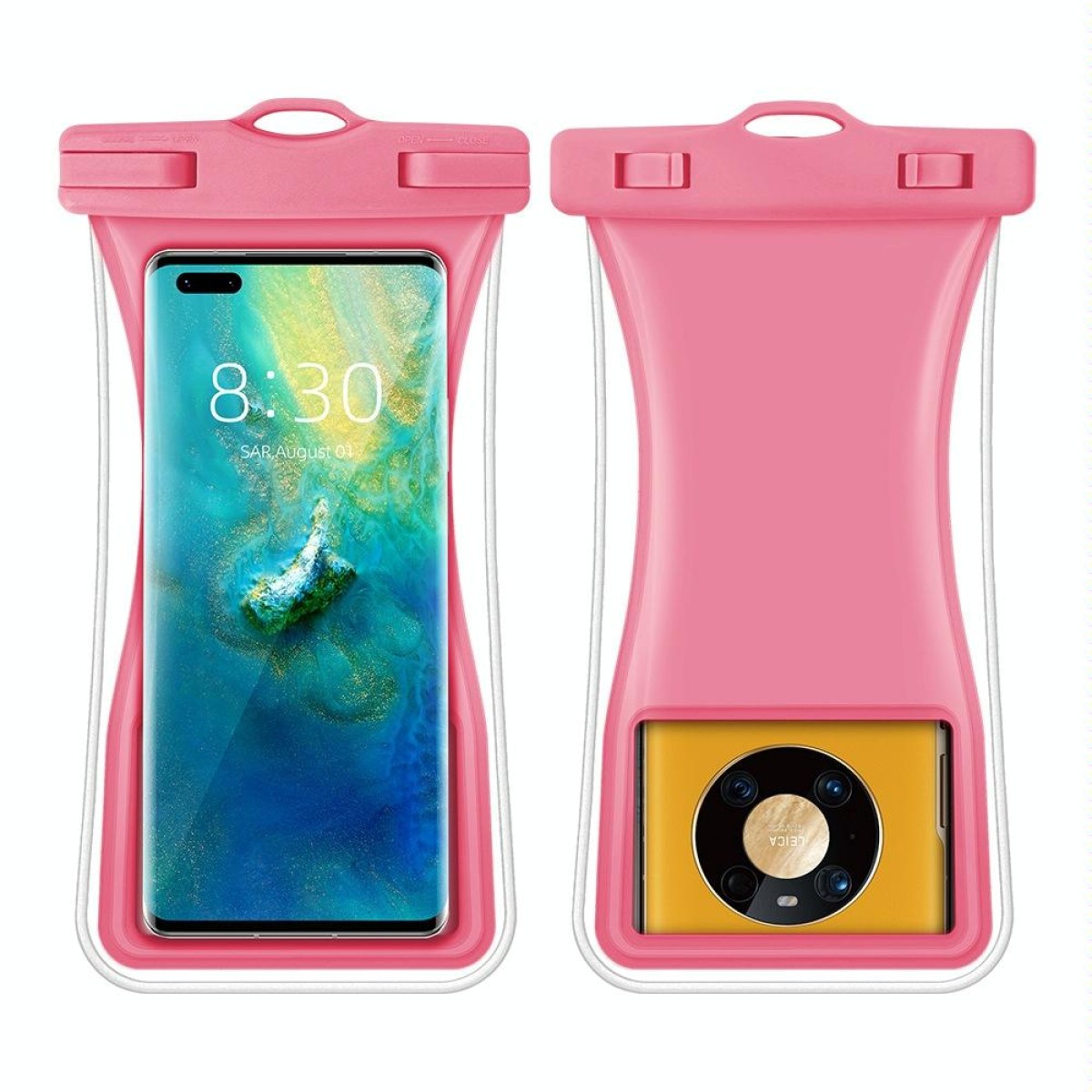 Small Waist Floating Airbag Mobile Phone Waterproof Bag TPU Mobile Phone Waterproof Bag(Pink)