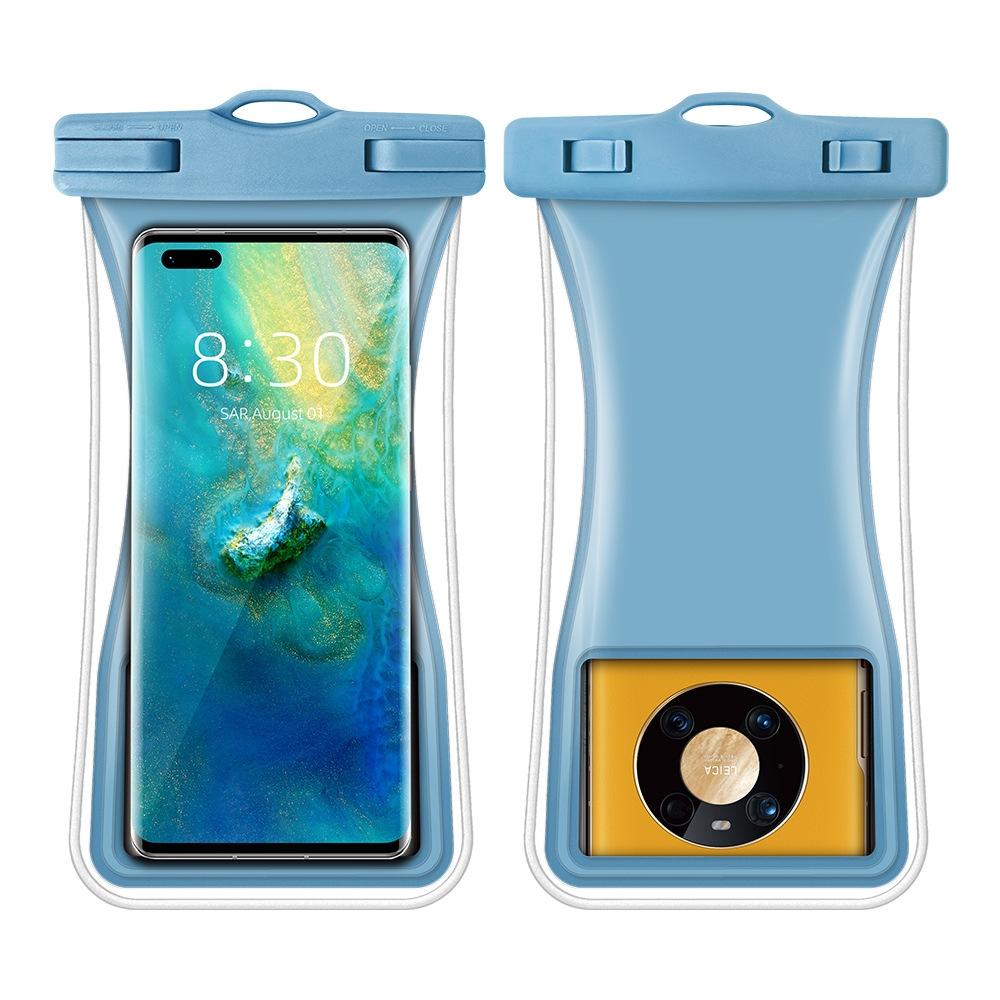 Small Waist Floating Airbag Mobile Phone Waterproof Bag TPU Mobile Phone Waterproof Bag(Smog Blue)