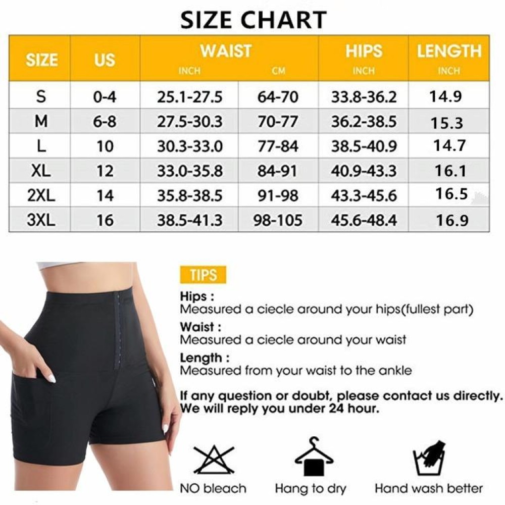 Women High Waist Breasted Hip Lifting Pants With Pocket, Color: Silver Painted 3-point, Size: M