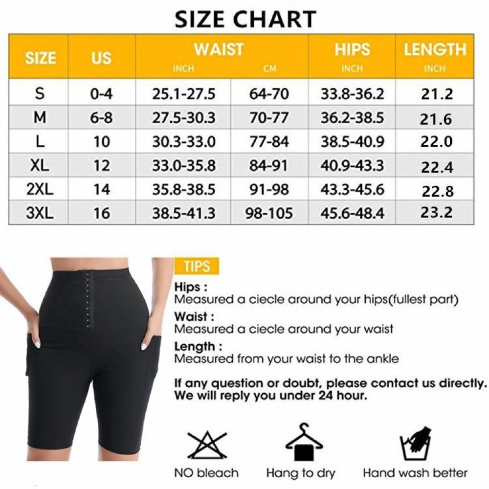 Women High Waist Breasted Hip Lifting Pants With Pocket, Color: Silver Painted 5-point, Size: XXL