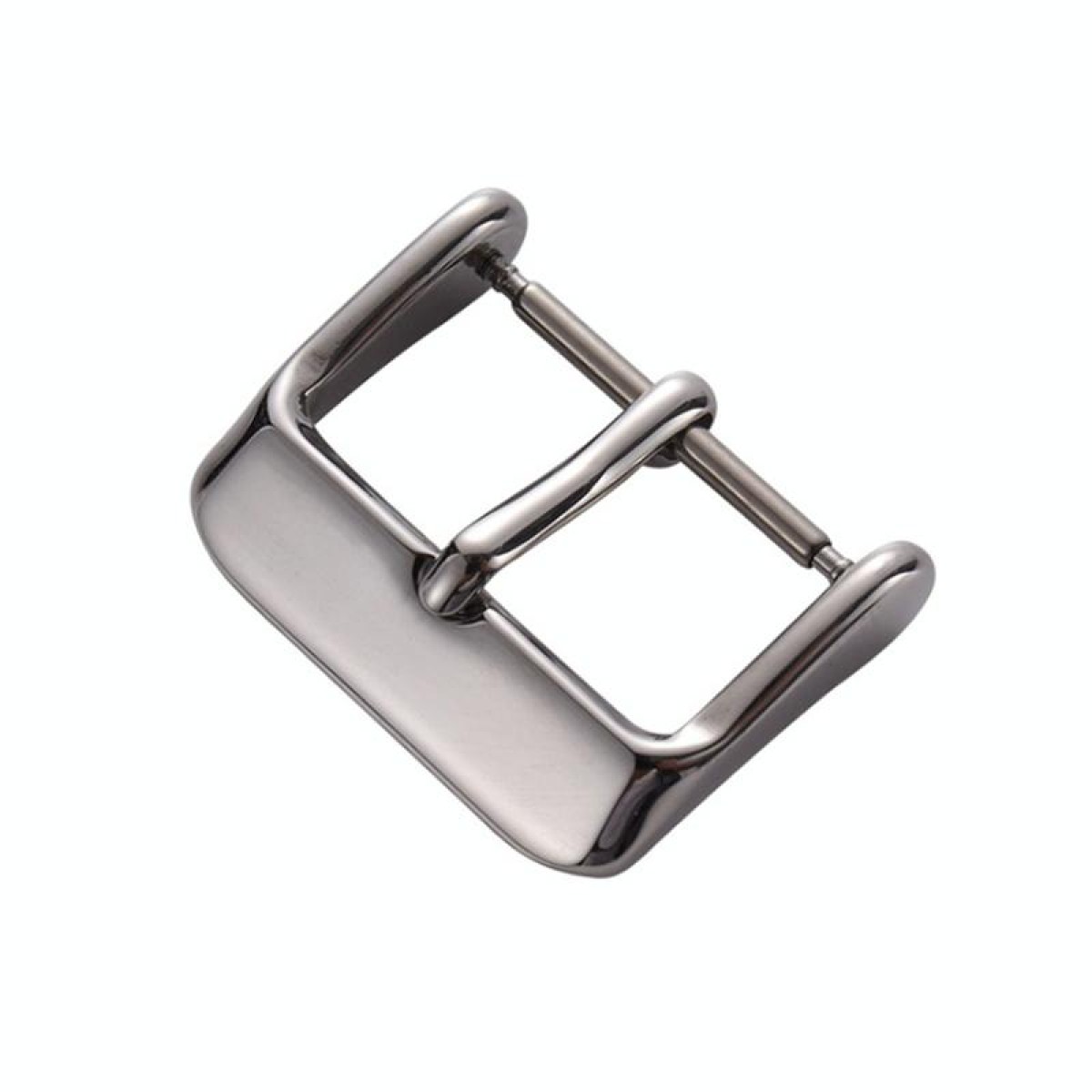 5pcs IP Plated Stainless Steel Pin Buckle Watch Accessories, Color: Silver 18mm