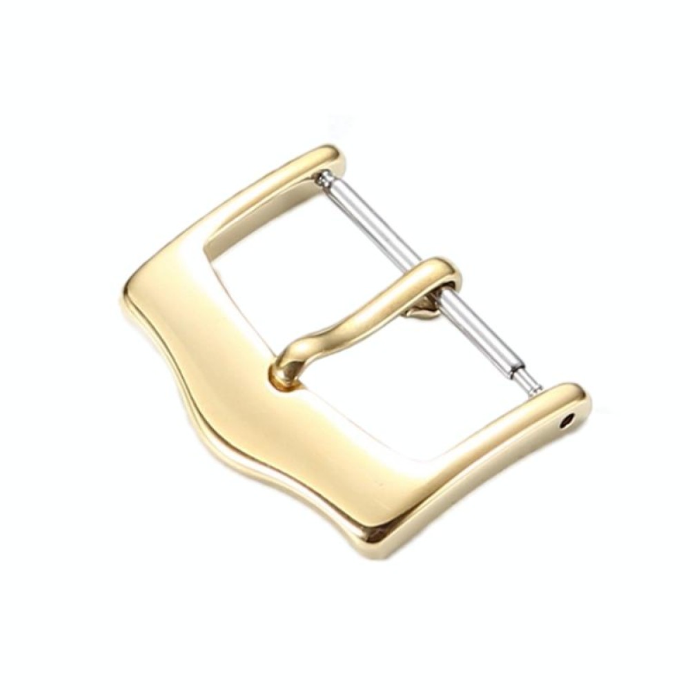 5pcs IP Plated Stainless Steel Pin Buckle Watch Accessories, Color: Gold 20mm