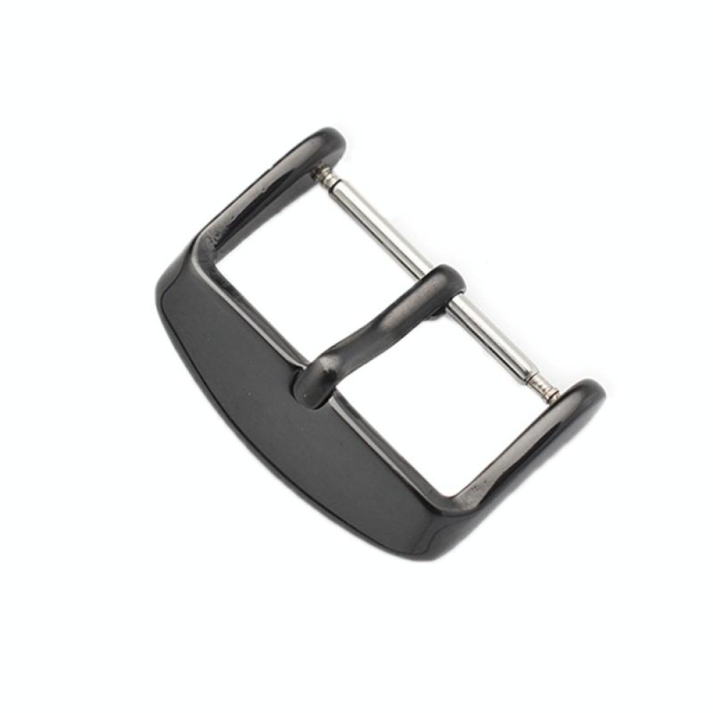 5pcs IP Plated Stainless Steel Pin Buckle Watch Accessories, Color: Black 18mm