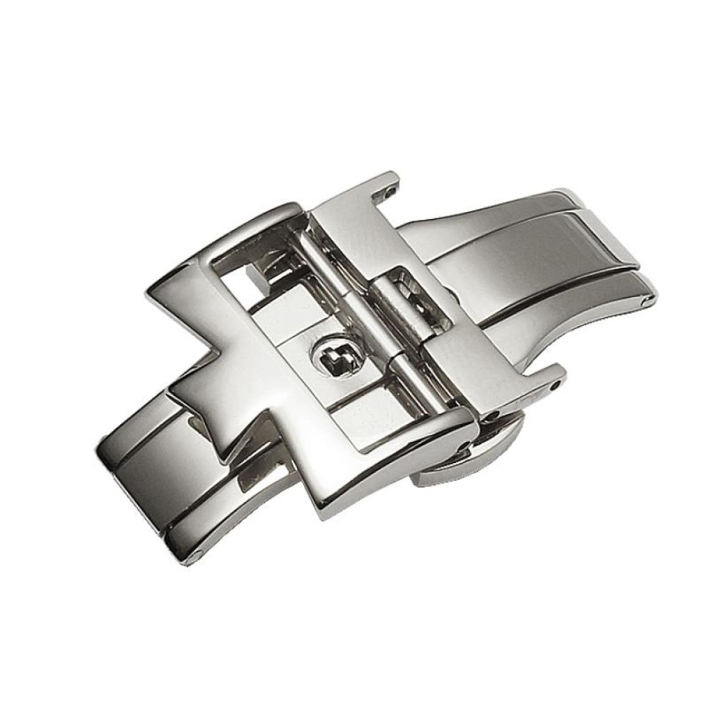 VC Stainless Steel Butterfly Pin Buckle Watch Accessories, Style: 18mm Butterfly Buckle(Silver)
