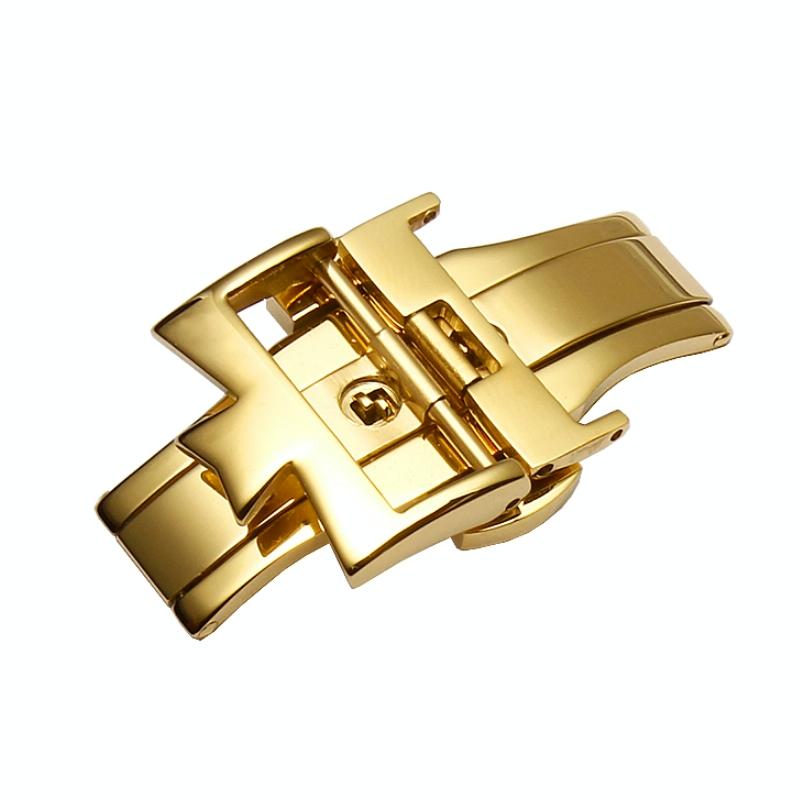 VC Stainless Steel Butterfly Pin Buckle Watch Accessories, Style: 18mm Butterfly Buckle(Gold)