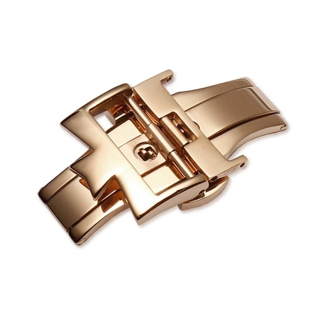 VC Stainless Steel Butterfly Pin Buckle Watch Accessories, Style: 18mm Butterfly Buckle(Rose Gold)