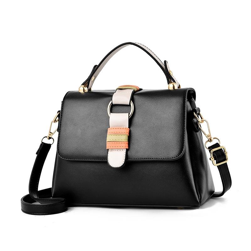 08818 Multifunctional Lady Small Square Handbag(Black)