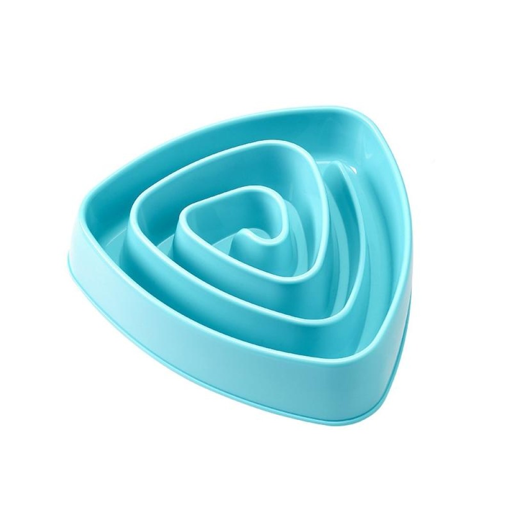 Plastic Triangle Resistant Pet Slow Bowl Anti-choking Dog Food Bowl(Large Blue)