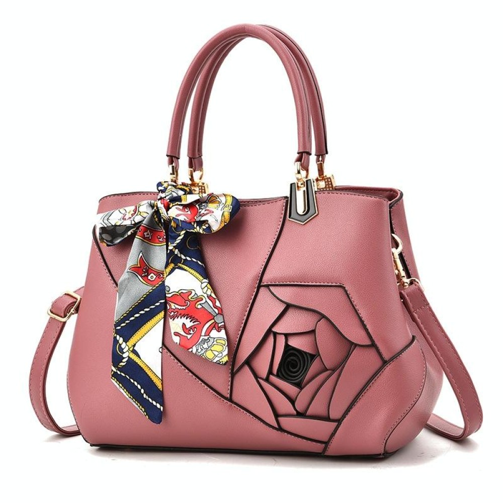378 Three-dimensional Carved Ladies Handbag(Rubber Pink)