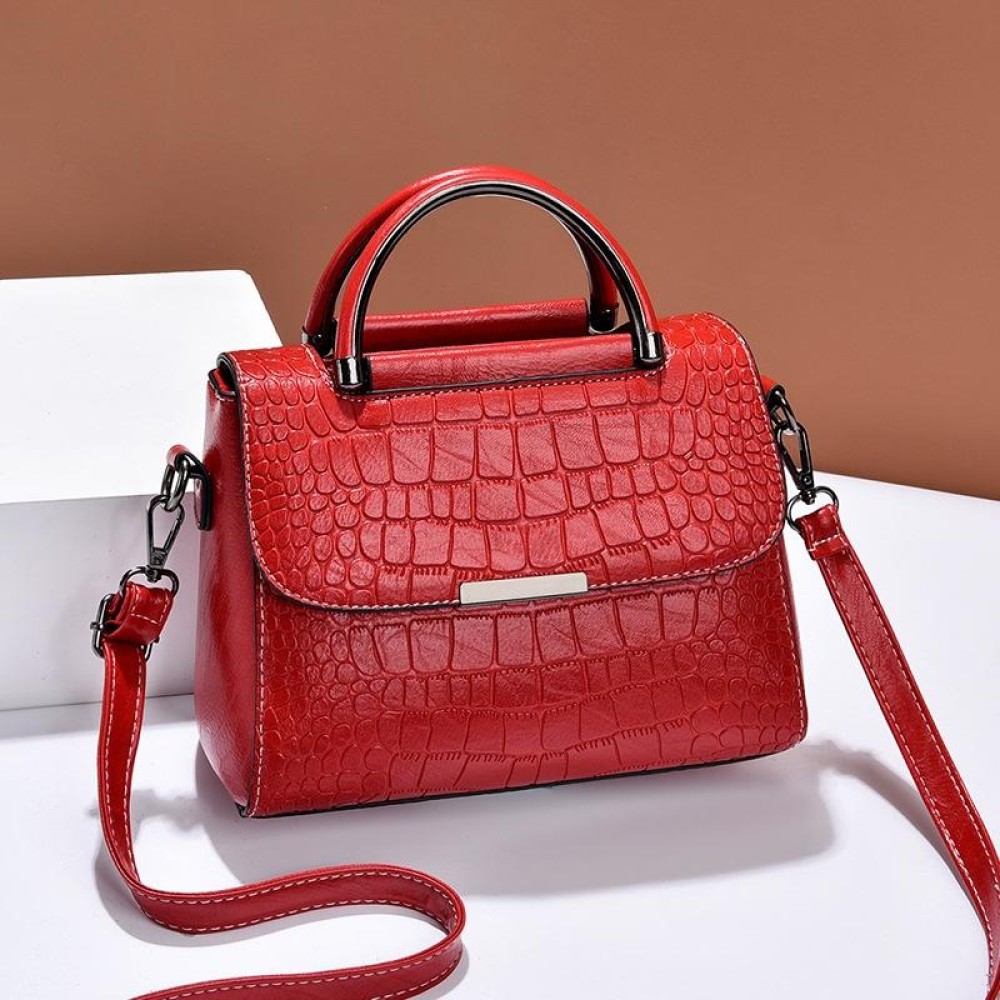 A966-5 Stone Pattern Ladies Single-shoulder Bags(Red Wine)