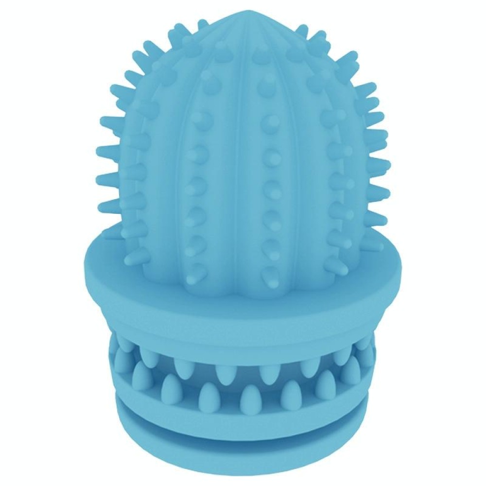 Pet Cleaning Teeth TPR Cactus Lightweight Bite-resistant Educational Toys(Light Blue)