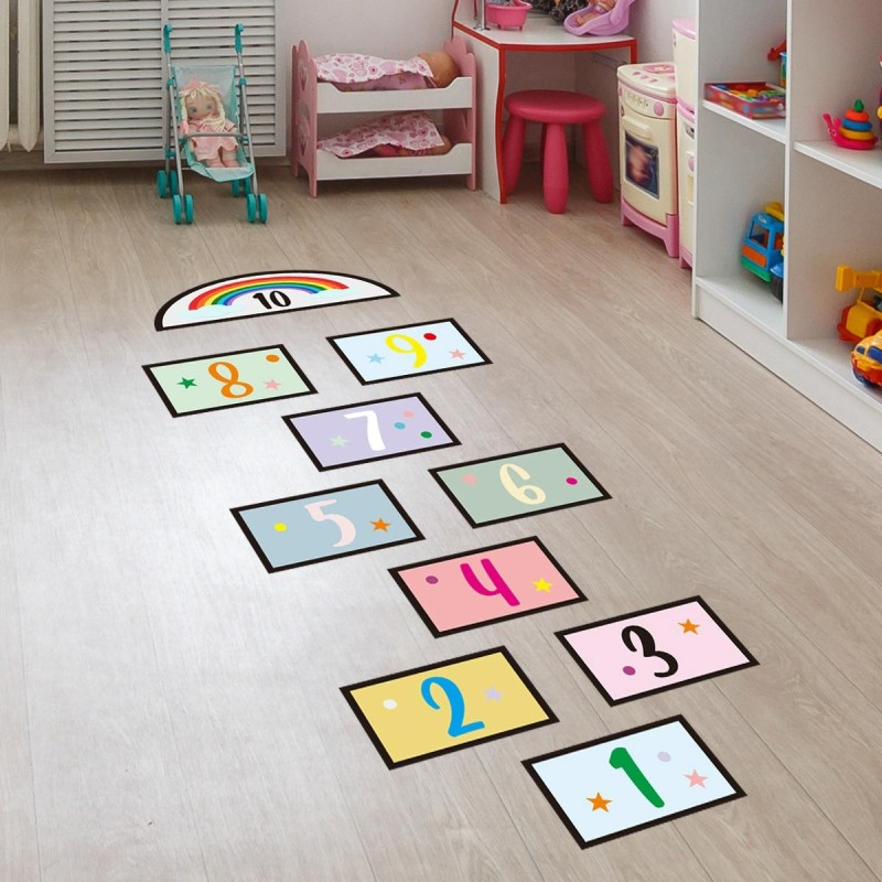 Digital Jumping Grid Game Floor Paste Preschool Ground Decoration For Children(zsz1443)