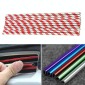 10pcs/pack Car Air Conditioner Vent U-Shaped Electroplating Decorative Strip(Red White Pattern)