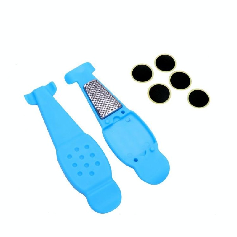 Multifunctional Bicycle Tire Changing Tool, Color: Blue+5 Tire Patches