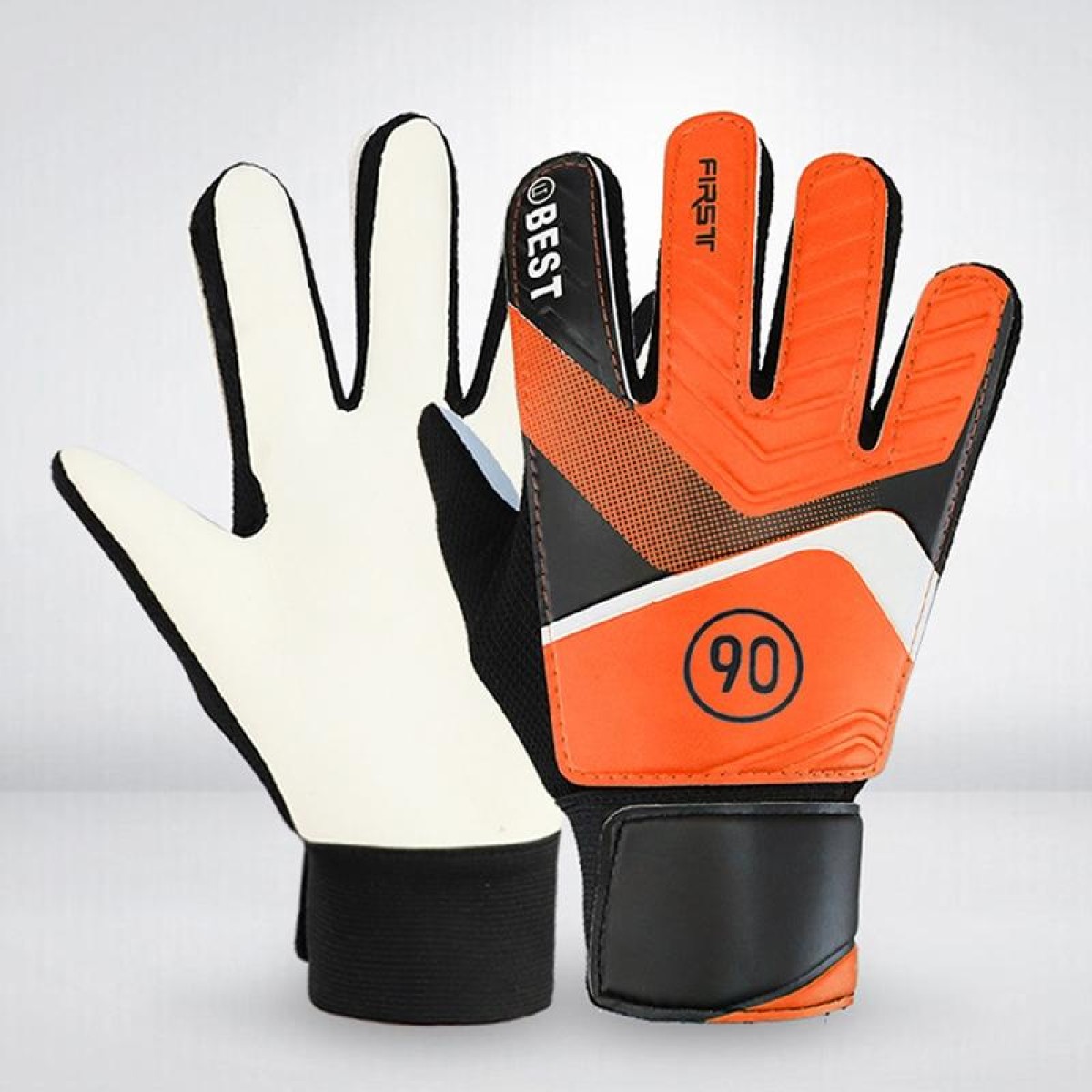 Children Football Goalkeeper Glove Latex Anti-Collision Goalkeeper Gloves, Size: 5(Orange)