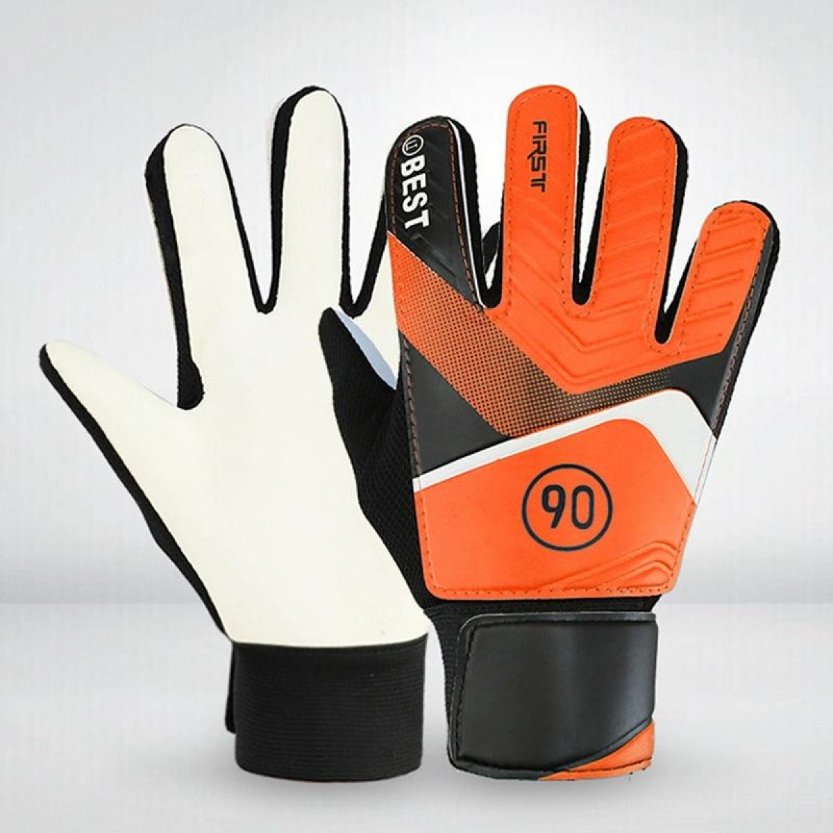 Children Football Goalkeeper Glove Latex Anti-Collision Goalkeeper Gloves, Size: 6(Orange)