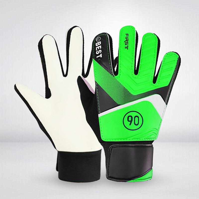 Children Football Goalkeeper Glove Latex Anti-Collision Goalkeeper Gloves, Size: 7(Green)