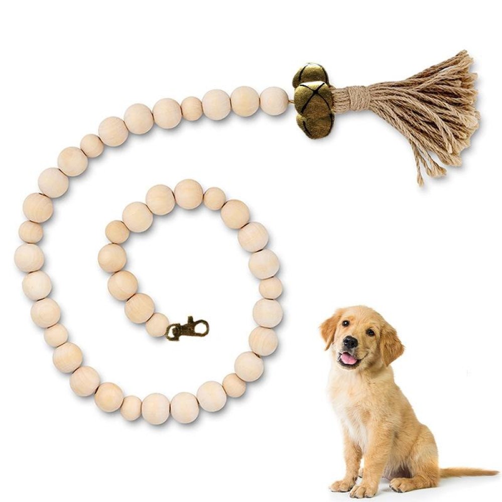 Dog Doorbell Dog Trainer Hanging Rope Funny Cat Toy,Style: Wooden Beads Copper