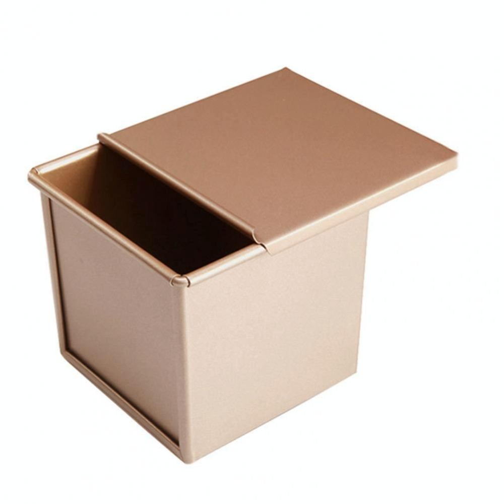 Square Toast Box Non-Stick Water Cube Toast Mold, Style: 8759 11.8x11x10.3cm No Ripple Gold