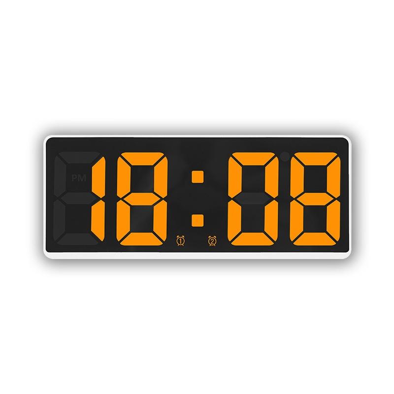 LED Bedside Alarm Clock Battery Plug-In Dual-Purpose Clock(Orange)