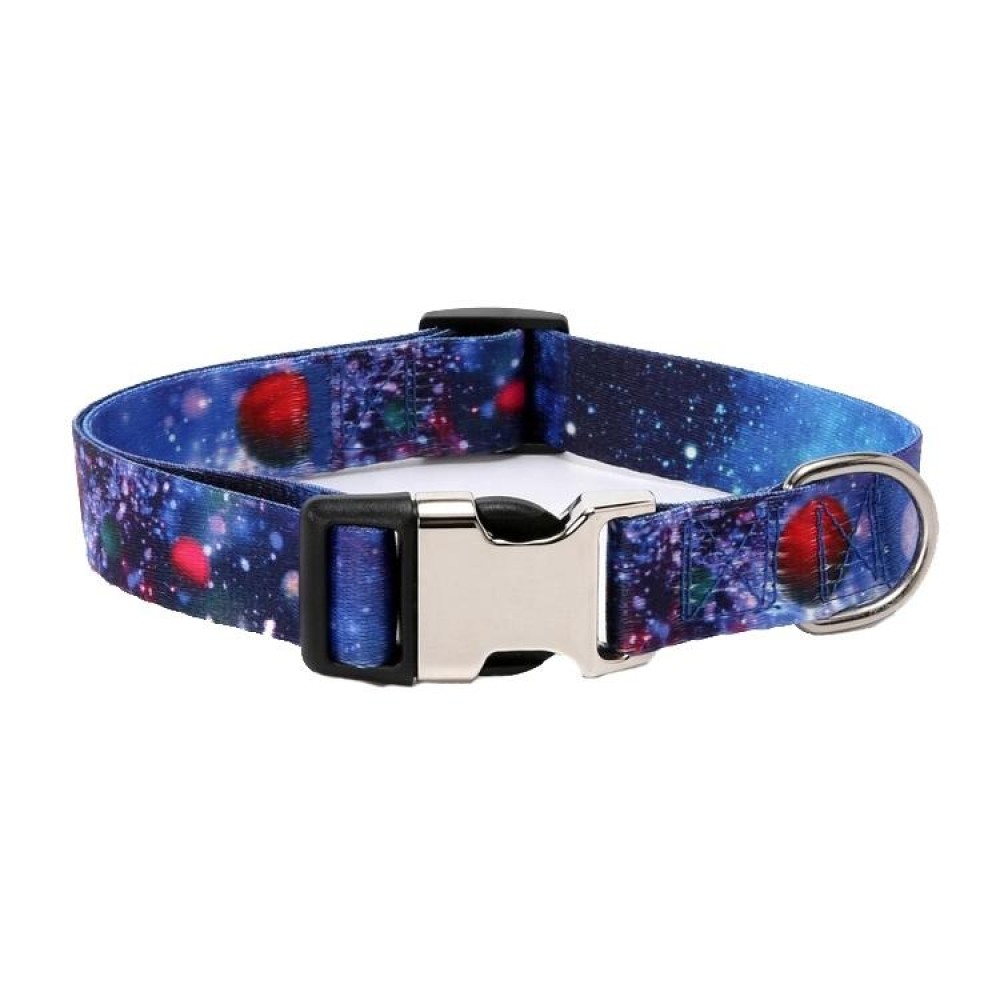 Pet Ethnic Style Polyester Cotton Print Pattern Collar, Size: S: 1.5x27-43cm(Milky Way)