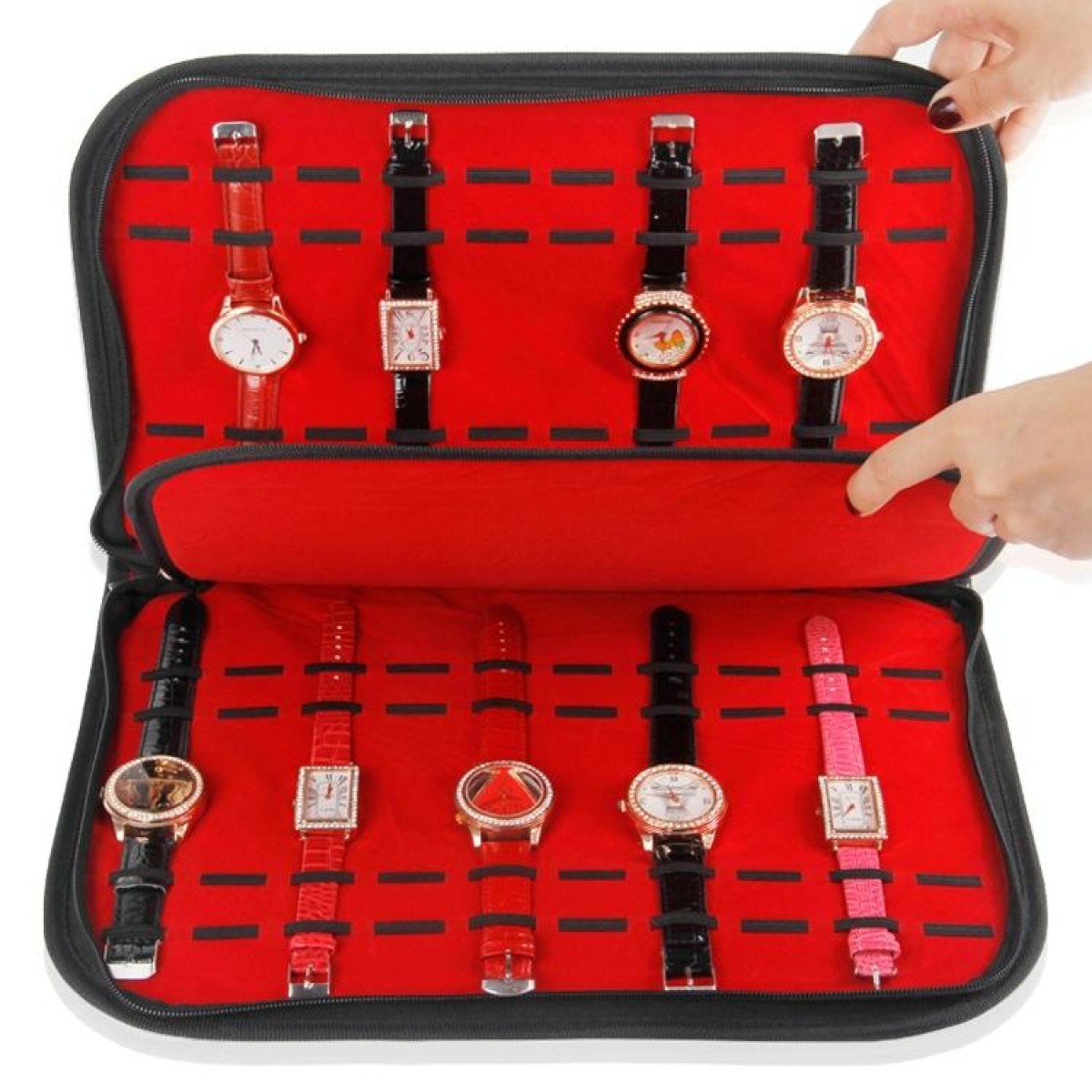 PU Leather Large Capacity Jewelry Watch Display Storage Bag