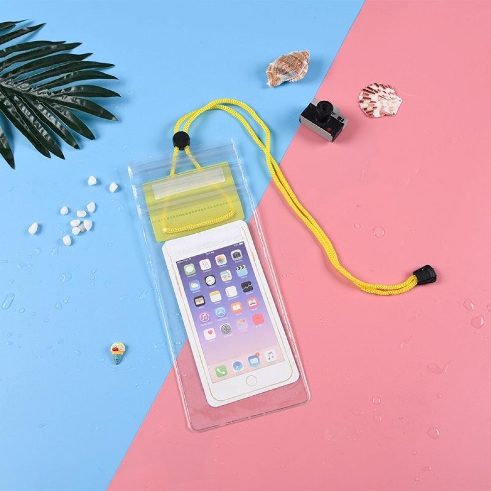 10 PCS Transparent Mobile Phone Waterproof Bag With Lanyard(Yellow)