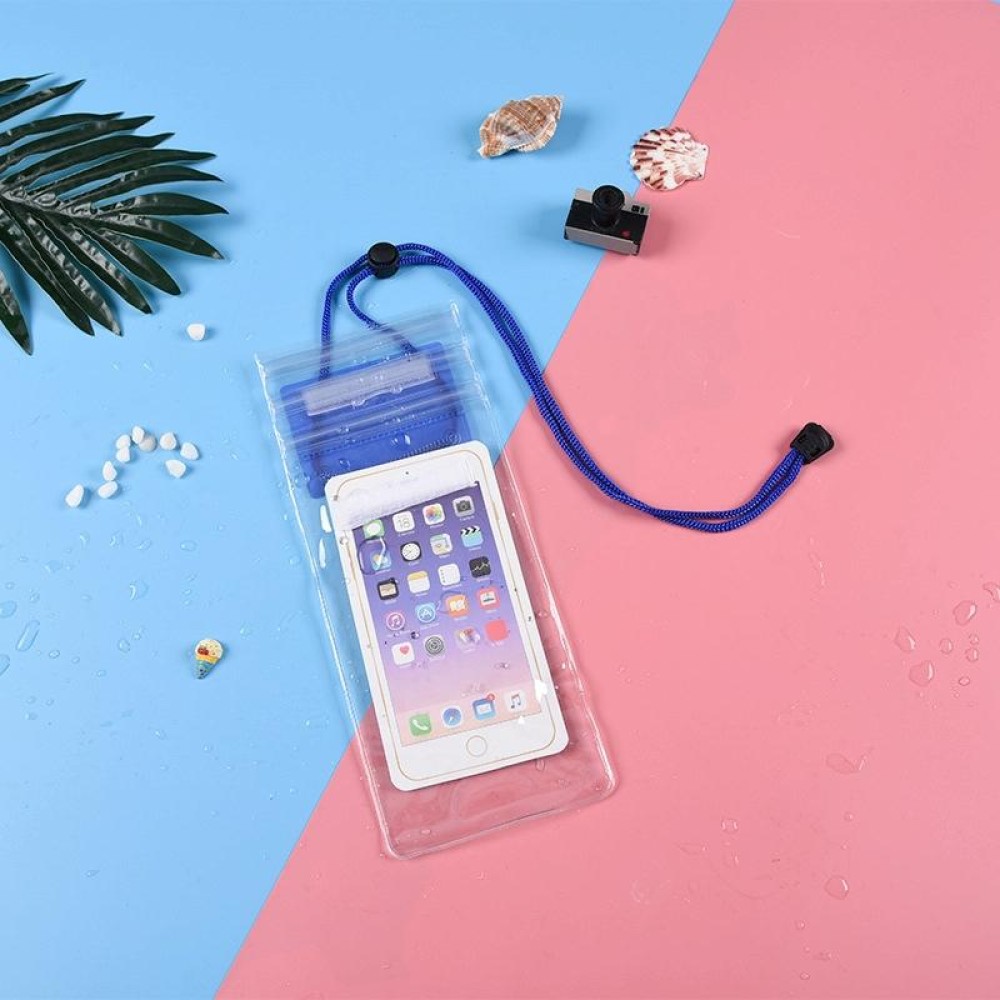 10 PCS Transparent Mobile Phone Waterproof Bag With Lanyard(Blue)