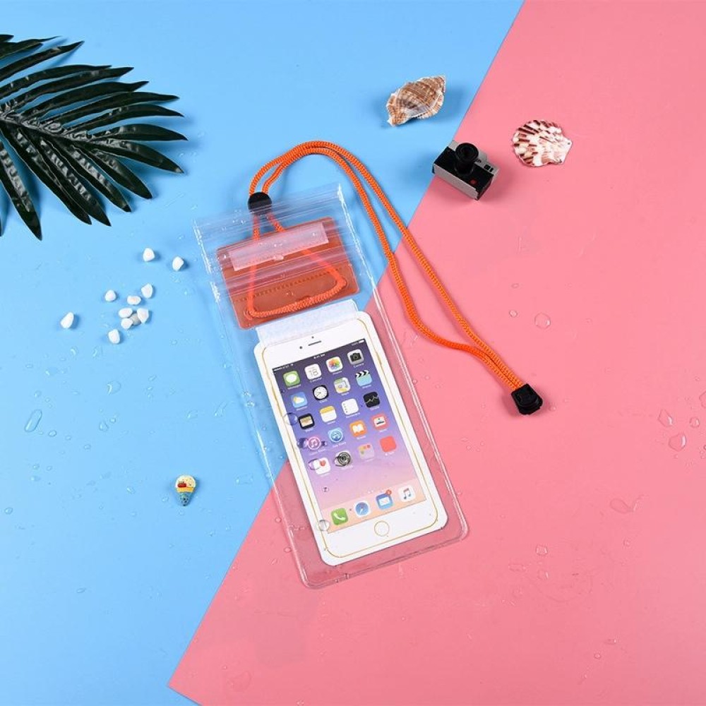 10 PCS Transparent Mobile Phone Waterproof Bag With Lanyard(Orange)
