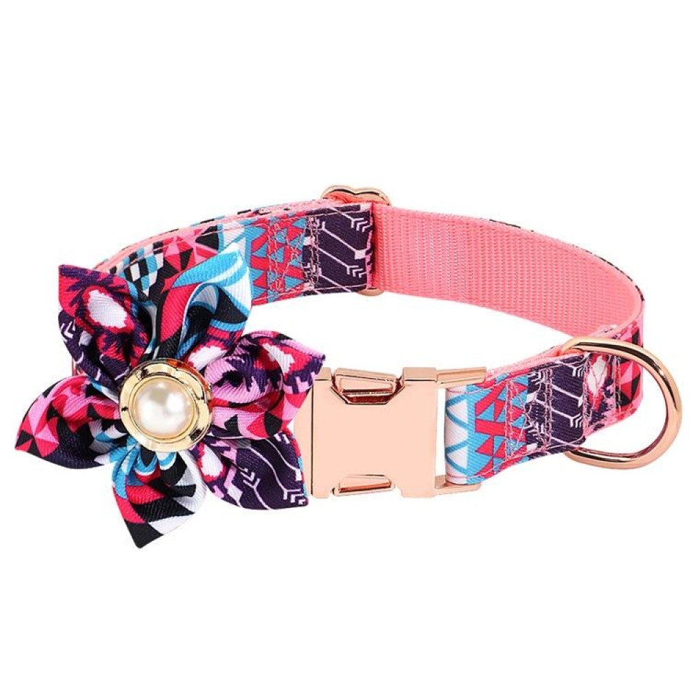Pet Flower Adjustable Collar Metal Buckle Can be Engraved Dog Collar, Size: XS 1.5x30cm(Purple)